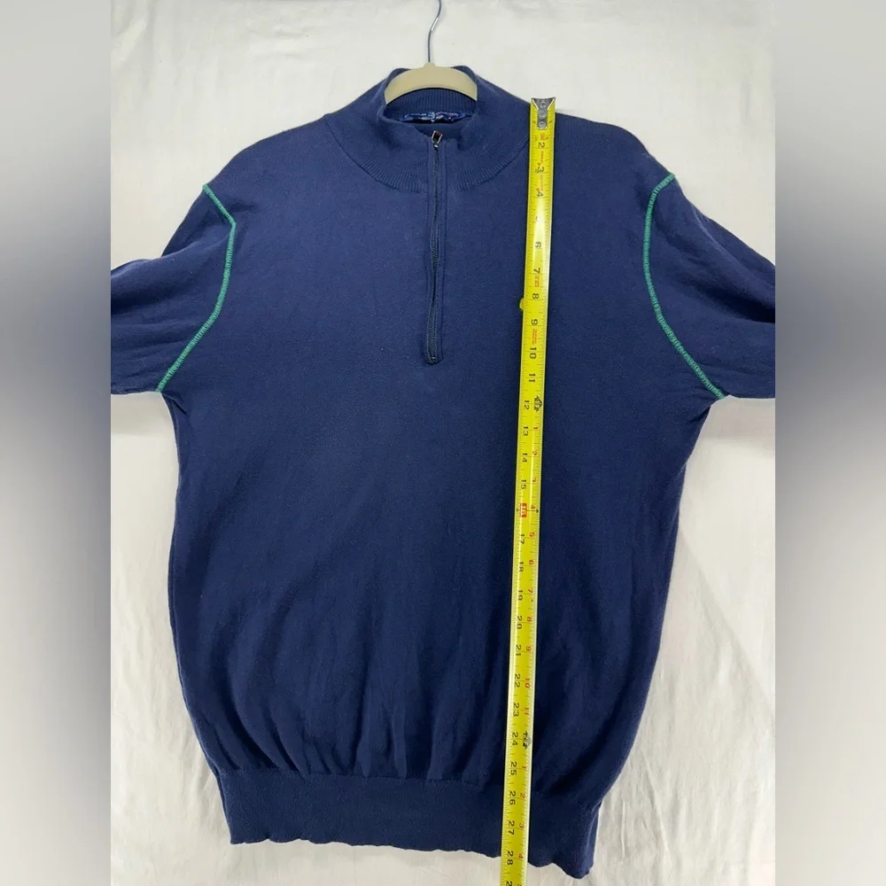 Clubhouse Collection‎ Masters 1/4 Zip Sweater Cashmere Blend Navy Mens Size M
